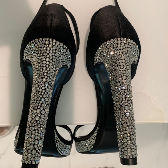 Black heels with crystal heel and sole - Picture 5 of 7